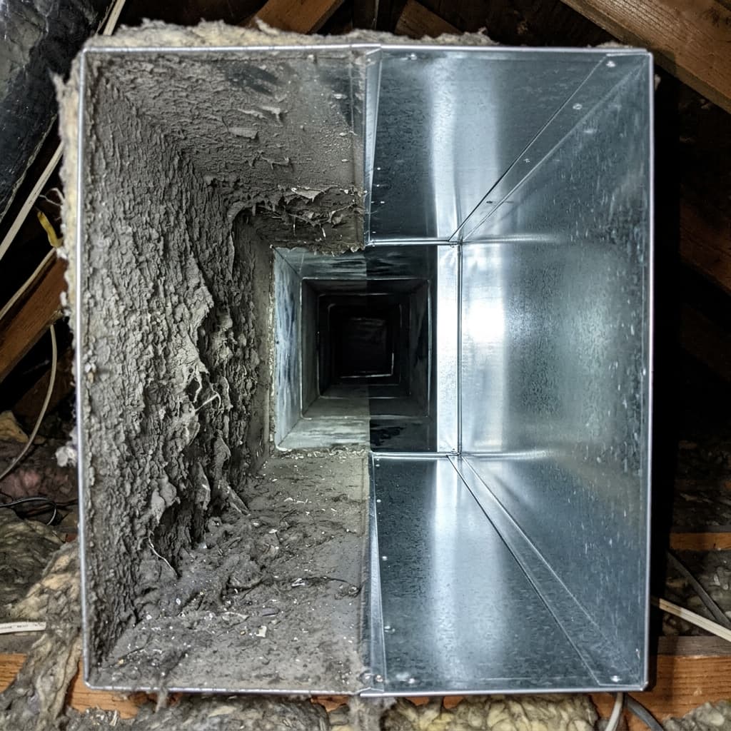 Before and After Duct Cleaning